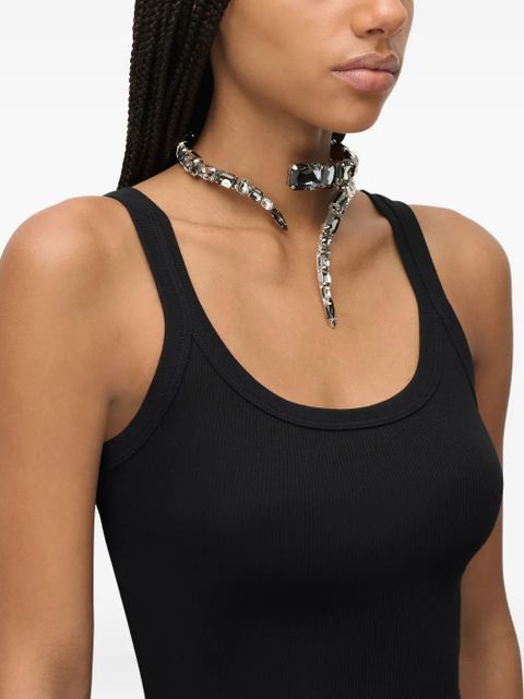 AREA crystal wrap choker necklace - Grey
