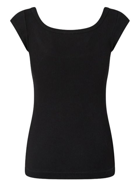 PINKO ribbed square-neck T-shirt - Black - zdjęcie produktu nr 2