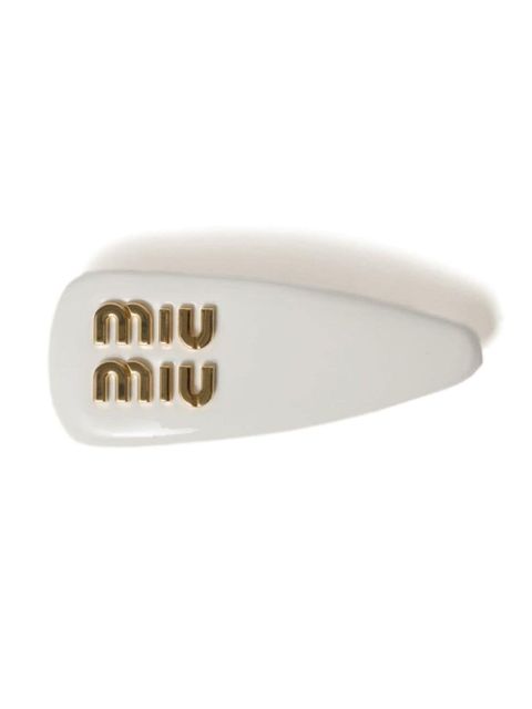 Miu Miu leather hair clip - White - zdjęcie produktu nr 1