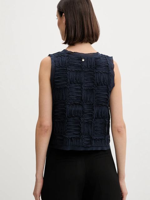 Pedro del Hierro kamizelka bawełniana kolor granatowy jednorzędowa 7312259