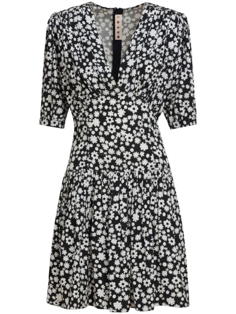 Marni floral-print mini dress - Black - zdjęcie produktu nr 1
