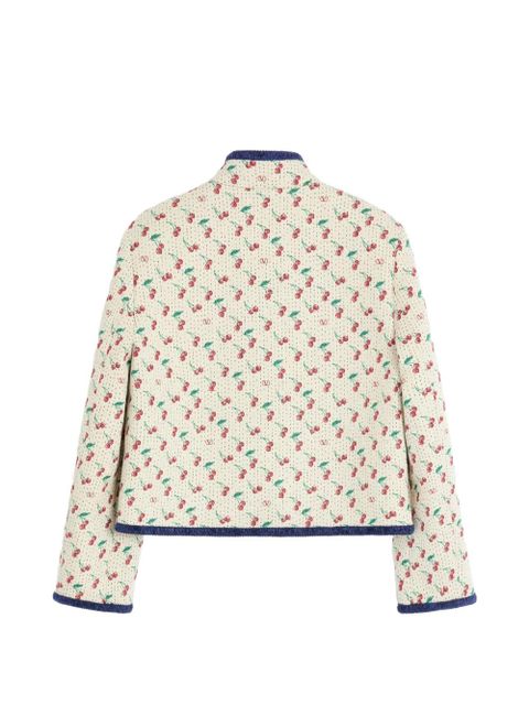 Valentino Garavani padded Caban with Cherryfic-print jacquard - Neutrals