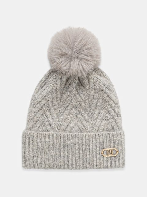 Liu Jo czapka z domieszką wełny kolor szary 2F5009.M0300 - zdjęcie produktu nr 1