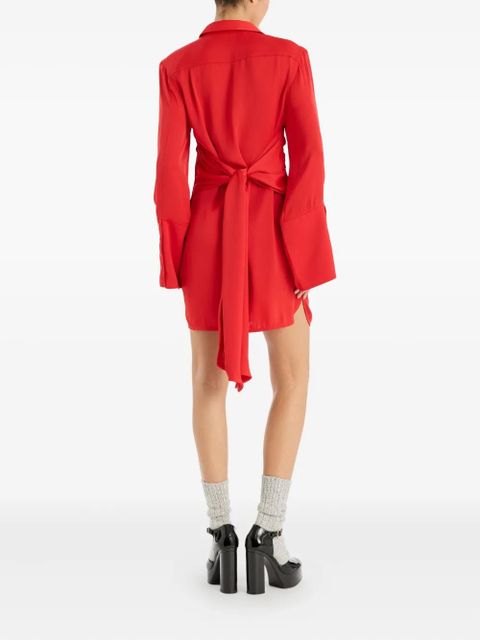 ROTATE BIRGER CHRISTENSEN tie-back shirt mini dress - Red