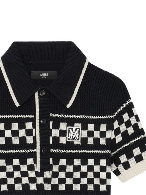 AMIRI check-pattern polo shirt - Black - zdjęcie produktu nr 2