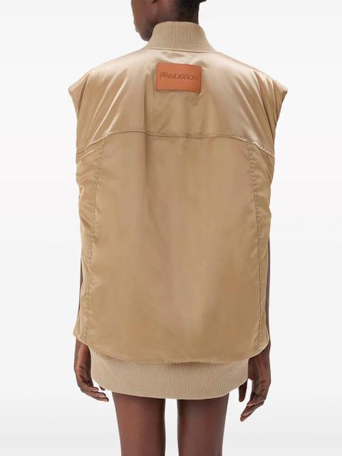 JW Anderson satin-finish bomber gilet - Neutrals