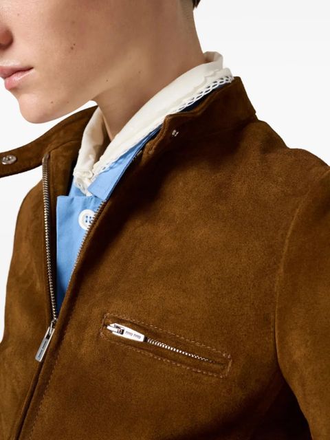 Miu Miu suede jacket - F0393 GREEN