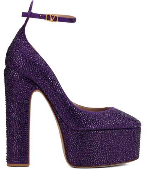 Valentino Garavani 155mm Tan-Go crystal-embellished pumps - Purple - zdjęcie produktu nr 1