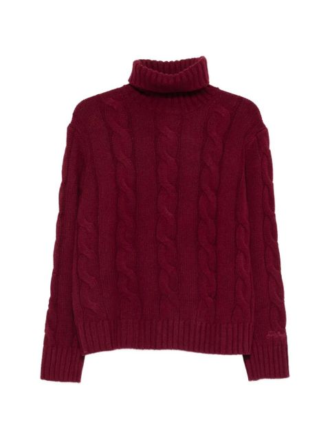 MC2 Saint Barth Fantine cable-knit roll-neck sweater - Red