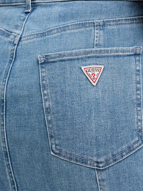 Guess spódnica jeansowa LIA kolor granatowy midi rozkloszowana W5YD0E D4LU0