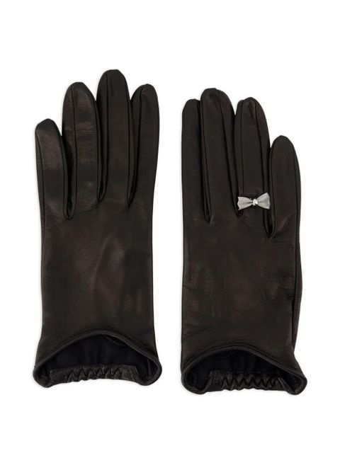 OUR LEGACY bow-detail leather gloves - Black - zdjęcie produktu nr 1