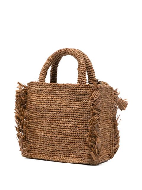 MC2 Saint Barth mini fringed raffia tote bag - Brown - zdjęcie produktu nr 2