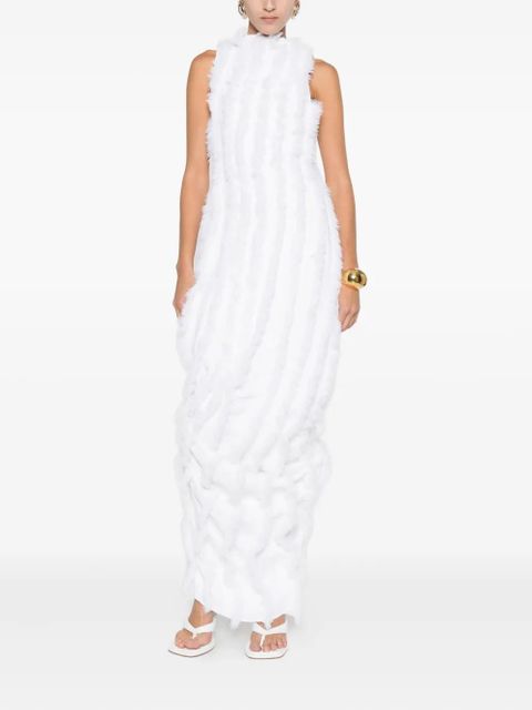 Jacquemus ruffled draped maxi dress - White