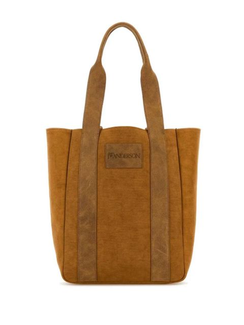 JW Anderson logo-patch two-tone canvas tote bag - Brown - zdjęcie produktu nr 1
