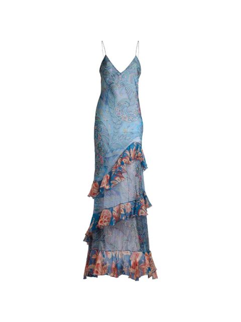 ETRO ruffled floral-print maxi dress - Blue - zdjęcie produktu nr 1