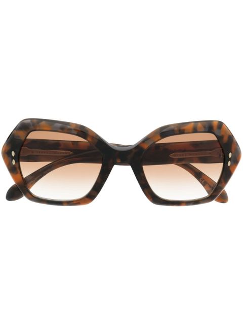 Isabel Marant Eyewear geometric-frame tortoiseshell sunglasses - Brown - zdjęcie produktu nr 1