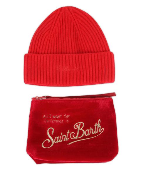 MC2 Saint Barth ribbed velvet beanie pouch (set of two) - Red - zdjęcie produktu nr 1