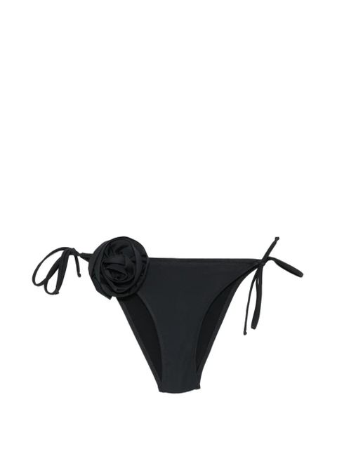 Moschino floral-applique side-tie bikini bottoms - Black - zdjęcie produktu nr 1