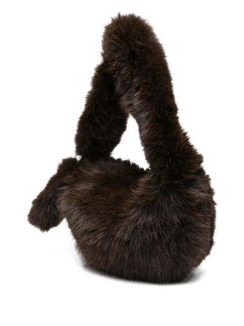 Alysi furry shoulder bag - Brown