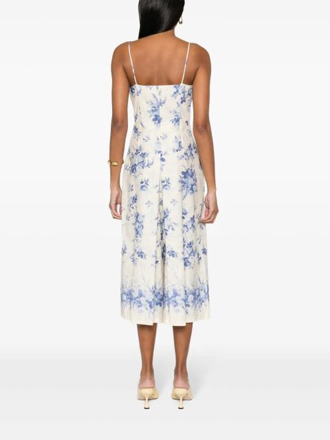 TWINSET floral-print chambray jumpsuit - Neutrals