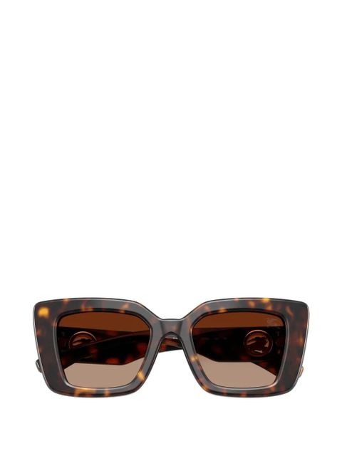 Burberry Eyewear geometric-frame logo-plaque sunglasses - Brown