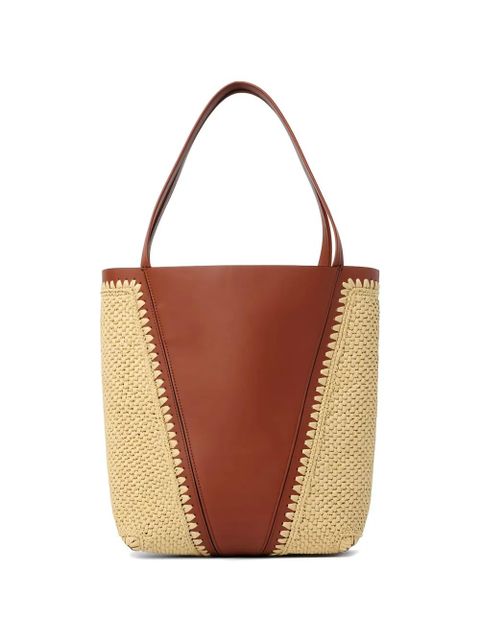 Chloé logo-detail charm-detail tote bag - Brown