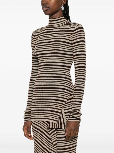 Nanushka striped turtleneck T-shirt - Black - zdjęcie produktu nr 2