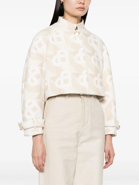 Casablanca logo-monogram cropped jacket - White