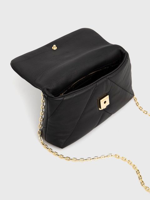 Patrizia Pepe torebka skórzana kolor czarny CB0084 L006