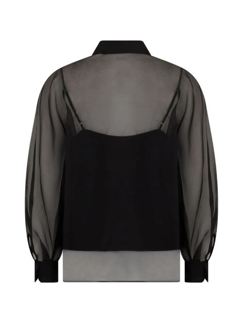 Max Mara floral-embroidered sheer blouse - Black - zdjęcie produktu nr 2