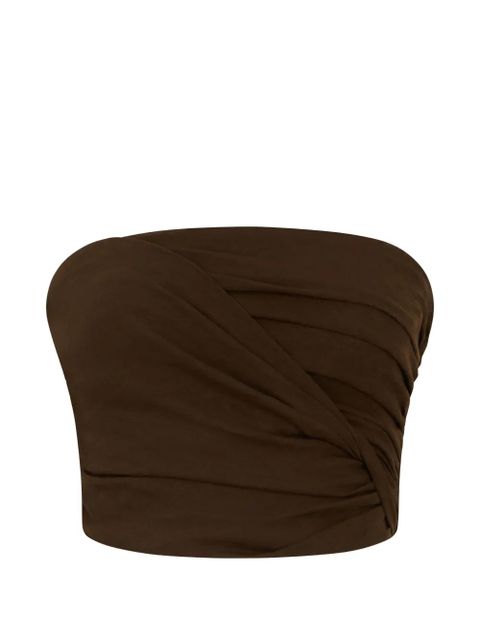 GANNI twisted bandeau top - Brown - zdjęcie produktu nr 1