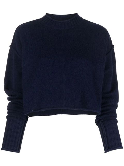 Sportmax ribbed-knit cropped jumper - Blue - zdjęcie produktu nr 1