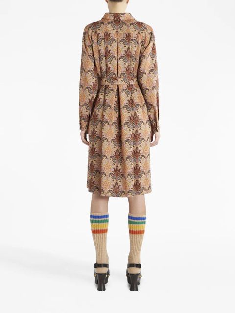 ETRO paisley-print belted midi shirtdress - Neutrals