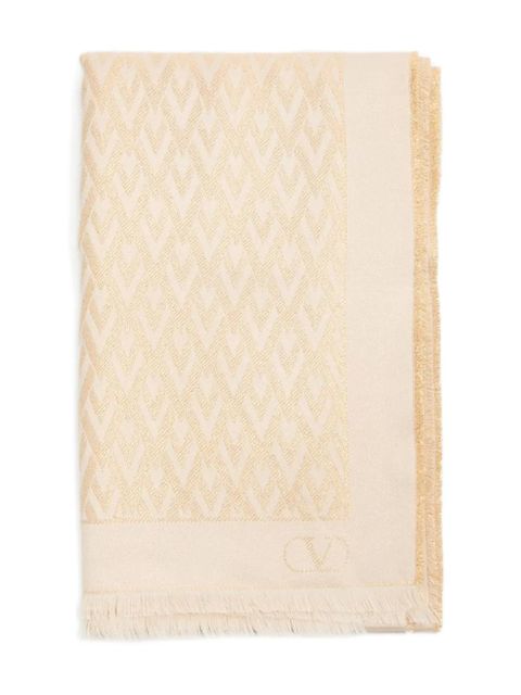 Valentino Garavani Toute La V silk stole - Neutrals - zdjęcie produktu nr 1