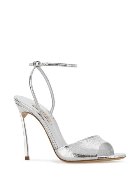 Casadei 110mm leather heeled sandals - Silver - zdjęcie produktu nr 2