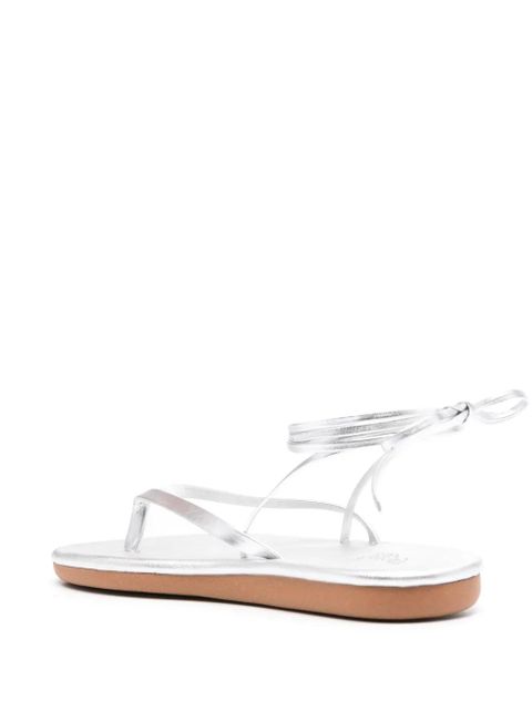 Ancient Greek Sandals Sahara leather sandals - Silver