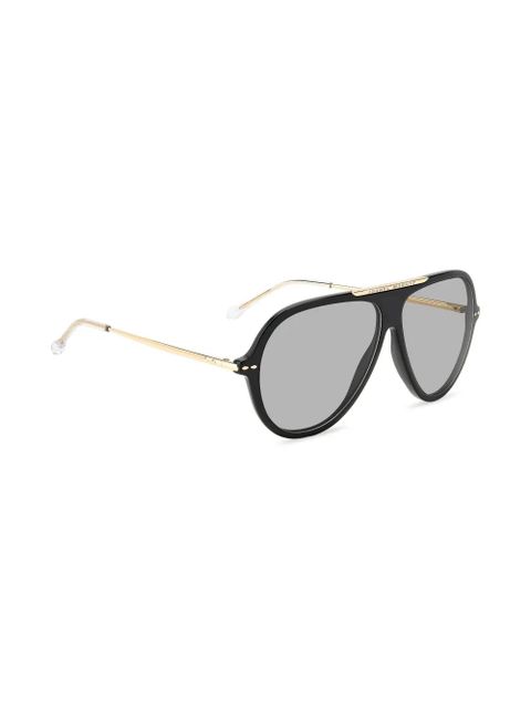 Isabel Marant Eyewear logo-engraved navigator-frame sunglasses - Black