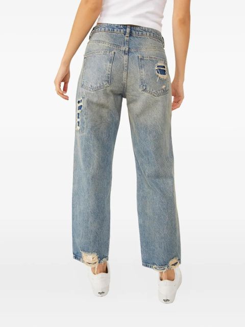 Free People floral-print distressed jeans - Blue