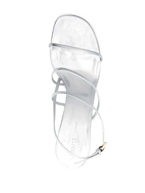 KHAITE 75mm metallic-effect sandals - Silver