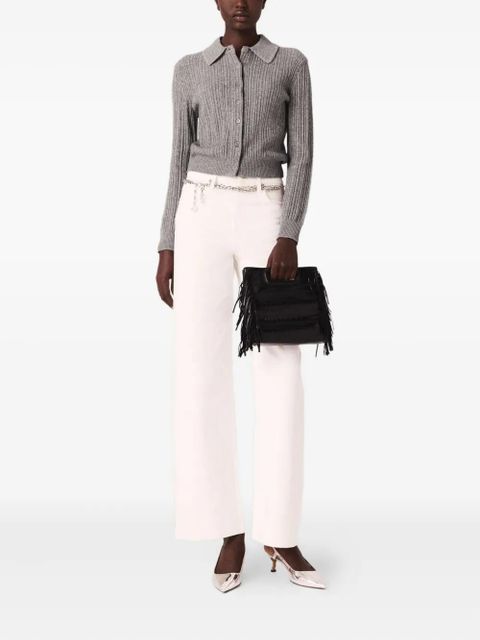 Maje rhinestone-embellished cardigan - Grey