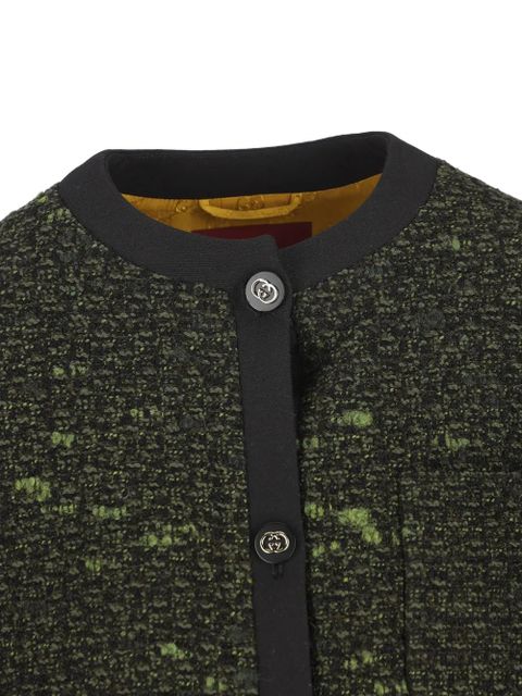 Gucci button-up tweed-fabric coat - Green