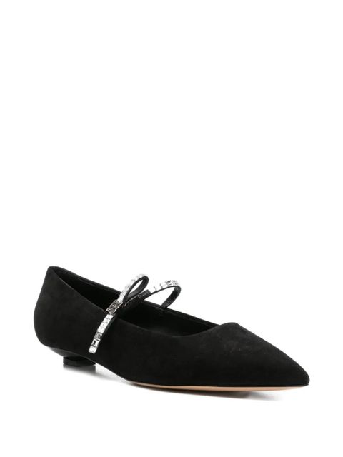Casadei embellished pointed-toe flat pumps - Black