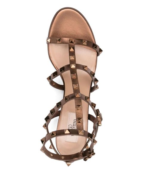 Valentino Garavani 60mm Rockstud leather sandals - Brown