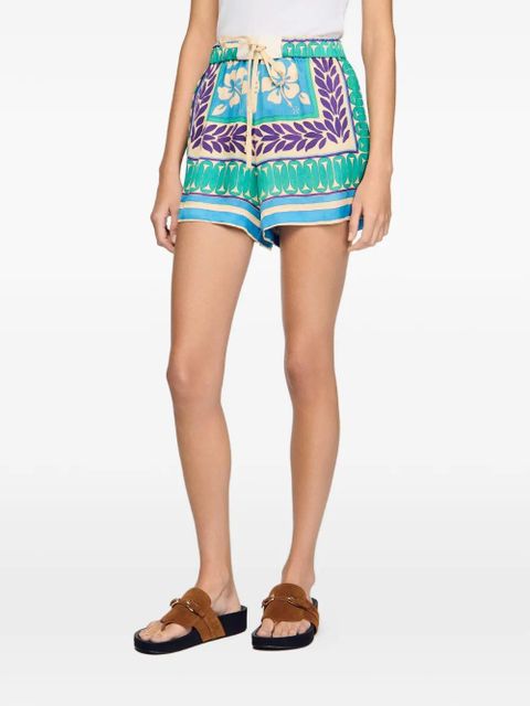 SANDRO floral print shorts - Green