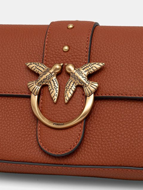 Pinko torebka skórzana kolor brązowy 104340 A2OX - zdjęcie produktu nr 2