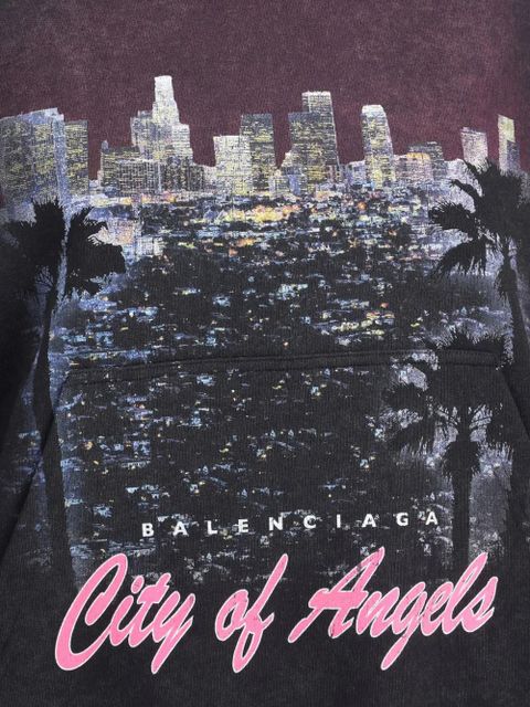 Balenciaga Los Angeles cityscape hoodie - Black