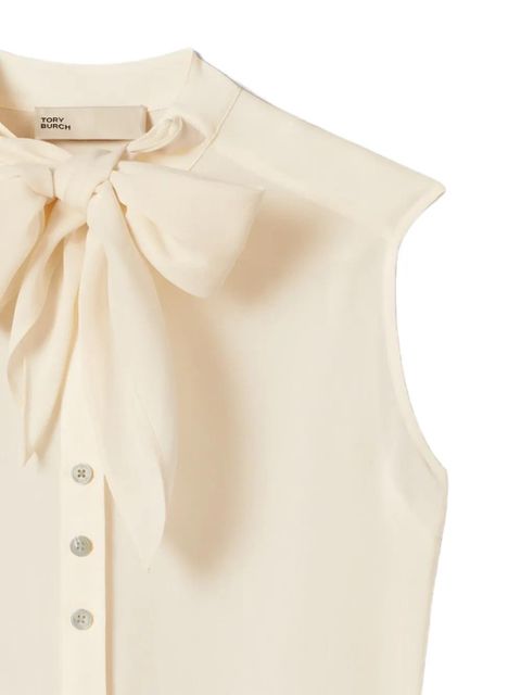 Tory Burch sleeveless bow blouse - Neutrals - zdjęcie produktu nr 2