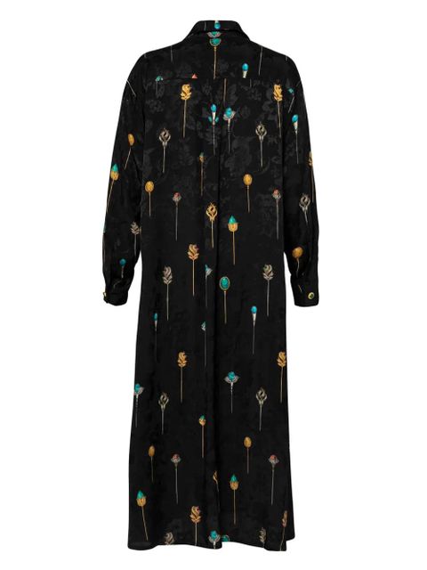 Agua By Agua Bendita Frida Ornamento maxi shirt dress - Black - zdjęcie produktu nr 2