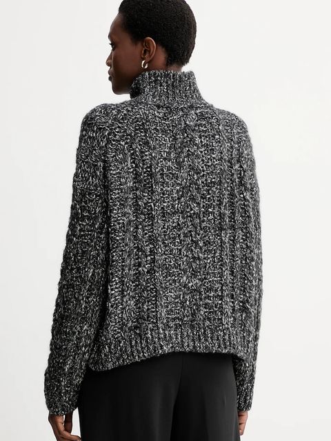 Marc O'Polo sweter z dodatkiem wełny damski kolor szary z golfem 509608560193