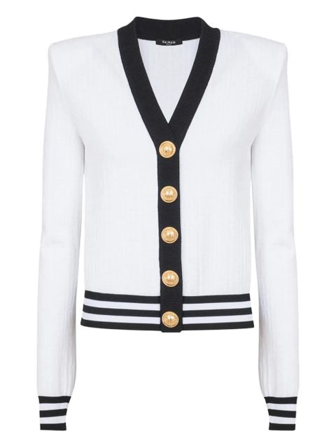 Balmain two-tone cardigan - White - zdjęcie produktu nr 1